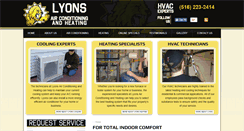 Desktop Screenshot of lyonscoolingheating.com